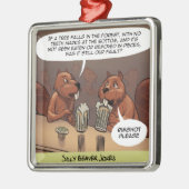 Gekke Beaver Jokes Funny Cartoon Metalen Ornament (Links)