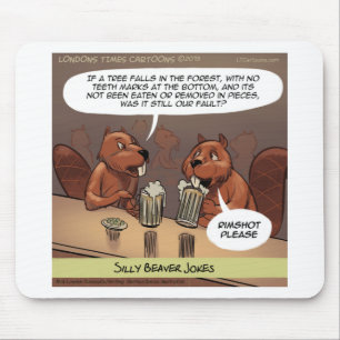 Gekke Beaver Jokes Funny Cartoon Muismat