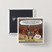 Gekke Beaver Jokes Funny Cartoon Vierkante Button 5,1 Cm (Voorkant /achterkant)