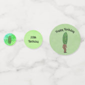 Gekke Big Green Pickle Head Man Verrast Gezicht Confetti (Voorkanten)