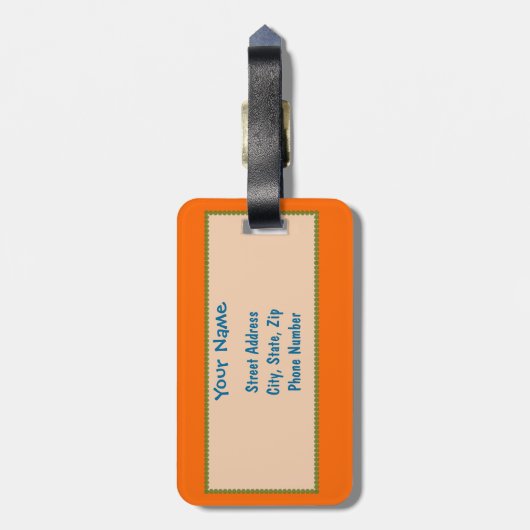 Gekke blauw Bagagelabel (Achterkant verticaal)