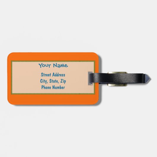 Gekke blauw Bagagelabel (Achterkant horizontaal)