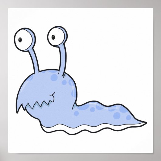 gekke blauw monster poster (Voorkant)