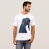 Gekke blauwe hond t-shirt (Voorkant volledig)