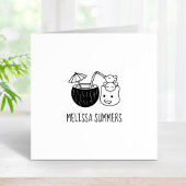 Gekke Blob Creatures Kokosnoot Drink Aangepaste Na Rubberstempel