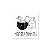 Gekke Blob Creatures Kokosnoot Drink Aangepaste Na Rubberstempel (Afrduk)