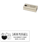 Gekke Blob Creatures Kokosnoot Drink Retouradres Rubberstempel (Gestempeld)