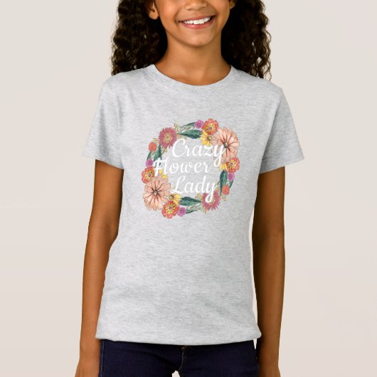 Gekke bloem dame - Zinnia tuinman T-shirt (Voorkant)