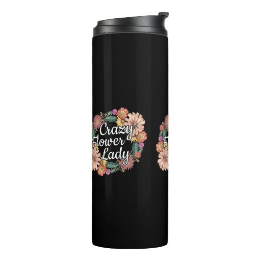 Gekke bloem dame - Zinnia tuinman Thermosbeker (Gedraaid links)