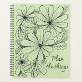 Gekke bloemen op Limoen Cream Planner (Voorkant)