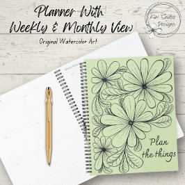 Gekke bloemen op Limoen Cream Planner