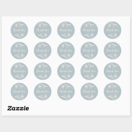 Gekke Bloemen Ronde Bedankt Sticker Blauw