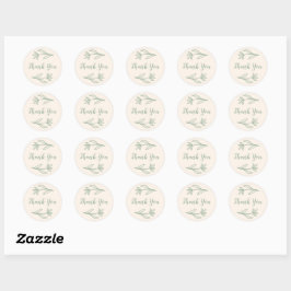 Gekke Bloemen Ronde Bedankt Sticker Perzik