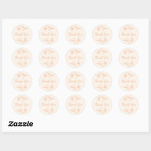 Gekke Bloemen Ronde Bedankt Sticker Perzik 