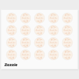 Gekke Bloemen Ronde Bedankt Sticker Perzik