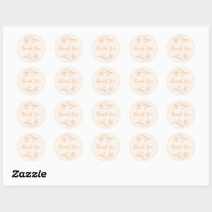 Gekke Bloemen Ronde Bedankt Sticker Perzik