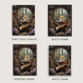 Gekke boek boek lezen Fox Canvas Afdruk