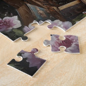 Gekke boekliefhebber die Fox leest Legpuzzel (Zijkant)