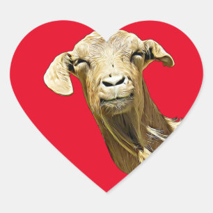 gekke Boerderij van geiten Hart Sticker