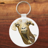 gekke Boerderij van geitenvlees Sleutelhanger (Voorkant)