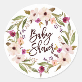 Gekke Boheemse Bloemenkrans Baby Borrel Ronde Sticker