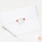 gekke boosaardige marshmallow ronde sticker (Envelop)