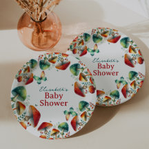 Gekke Bos Paddenstoel Baby Shower Papieren Borden