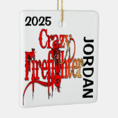 Gekke brandweerman CUSTOM Keramisch Ornament (Rechts)
