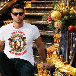 Gekke bril Koe Kerstkrans T-shirt