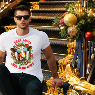 Gekke bril Koe Kerstkrans T-shirt