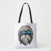 Gekke brillen Lhasa Apso Classic T-shirt Tote Bag (Voorkant)