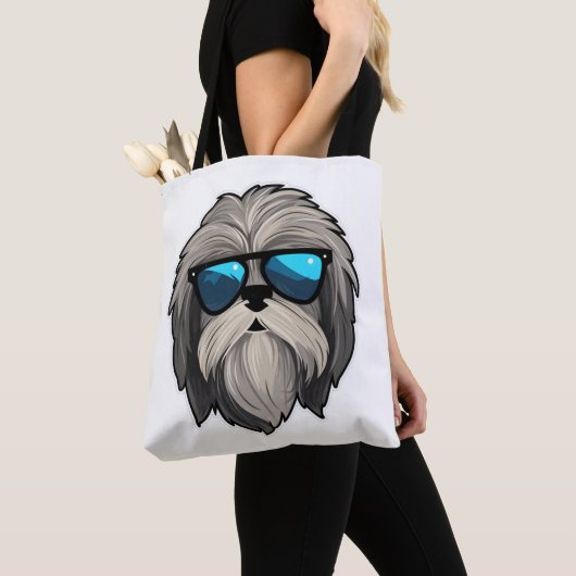 Gekke brillen Lhasa Apso Classic T-shirt Tote Bag (Dichtbij)