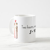 Gekke bruid en bruidegom in Love Wedding Koffiemok (Voorkant links)