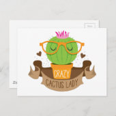 gekke cactus dame banner briefkaart (Voorkant / Achterkant)
