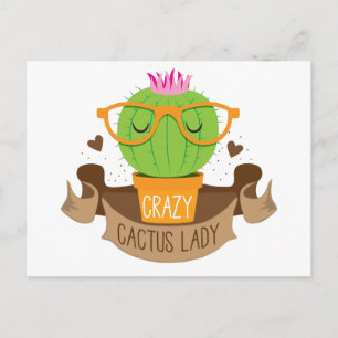 gekke cactus dame banner briefkaart