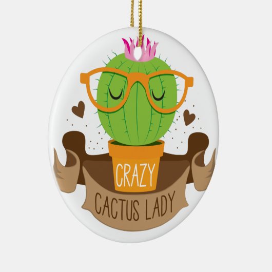 gekke cactus dame banner keramisch ornament (Rechts)