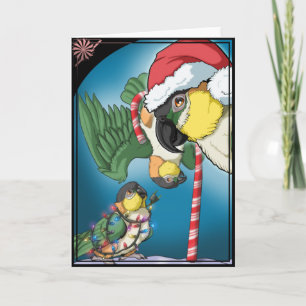 Gekke Caiques Kerstkaart Feestdagen Kaart