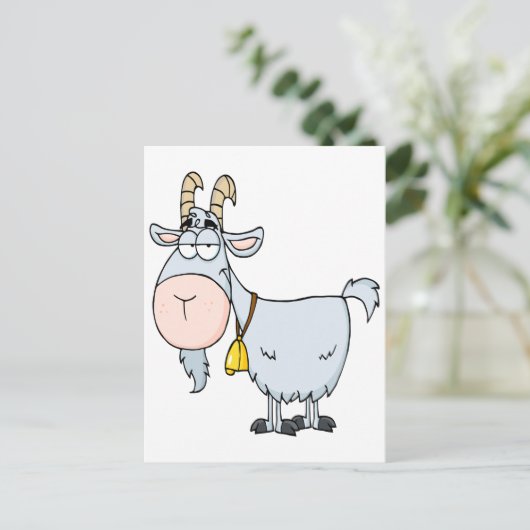 gekke cartoon billy geitenvlees briefkaart (Staand voorkant)