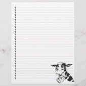 Gekke Cartoon Dairy Koe Lined Pet Letterhead (Voorkant)