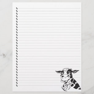 Gekke Cartoon Dairy Koe Lined Pet Letterhead
