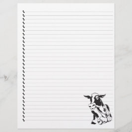 Gekke Cartoon Dairy Koe Lined Pet Letterhead