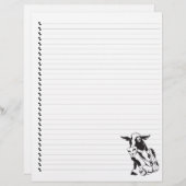 Gekke Cartoon Dairy Koe Lined Pet Letterhead (Voorkant / Achterkant)