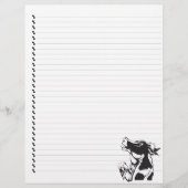 Gekke Cartoon Dairy Koe Lined Pet Letterhead (Voorkant)