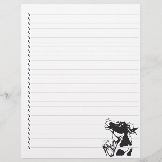 Gekke Cartoon Dairy Koe Lined Pet Letterhead (Voorkant)