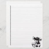 Gekke Cartoon Dairy Koe Lined Pet Letterhead (Voorkant / Achterkant)