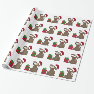 Gekke cartoon Dog in een Santa Hat Cadeaupapier