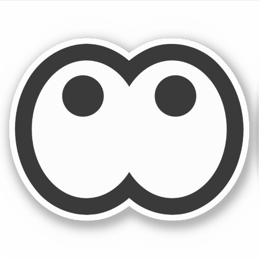 Gekke Cartoon Eyeball Vinyl Sticker (Voorkant)