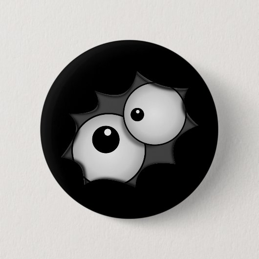 Gekke cartoon ogen ronde button 5,7 cm (Voorkant)