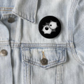 Gekke cartoon ogen ronde button 5,7 cm (In situ)