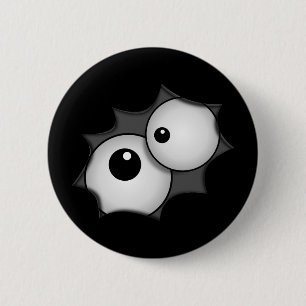 Gekke cartoon ogen ronde button 5,7 cm